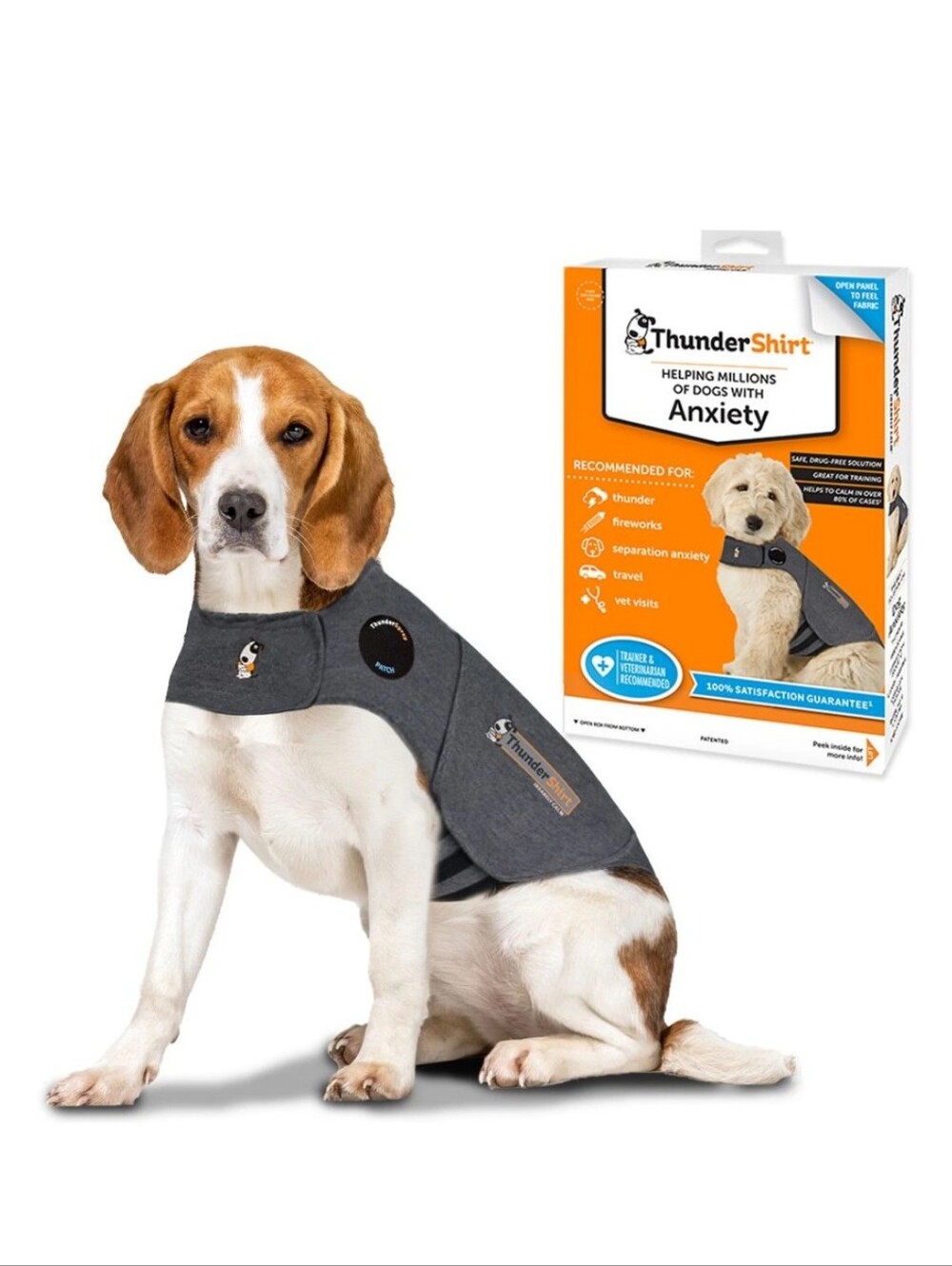 Thundershirt Calming Jacket for Dogs - Gray Size Large